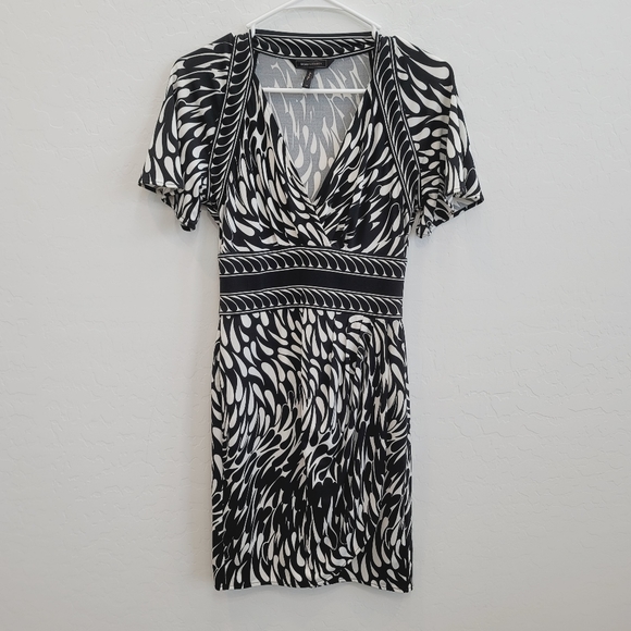 BCBGMaxAzria Black & White Combo Jersey Knit Dress Women's Size XS - Picture 10 of 14
